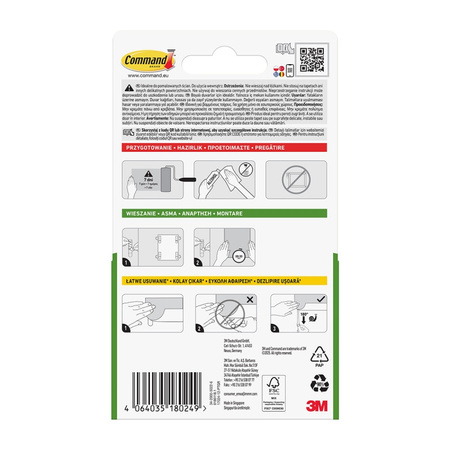 Paski do plakatów COMMAND™ (17024), małe, 12 szt., białe
