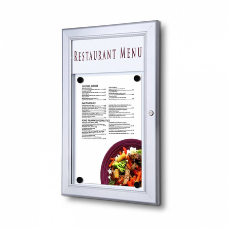 Outdoor Menu Case Non-Illuminated With Logo Panel Portrait 1x A4