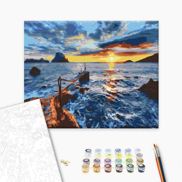 Malowanie po numerach BRUSHME, 40x50 cm, na zachodzie słońca, 1 szt., w pudełku