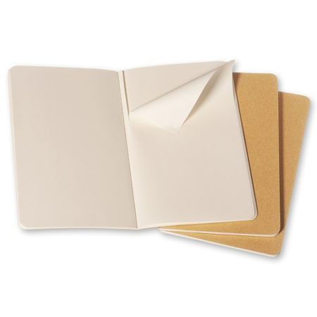 Zestaw 3 zeszytów MOLESKINE Cahier Journals P (9x14cm), gładki, 64 strony, piaskowy