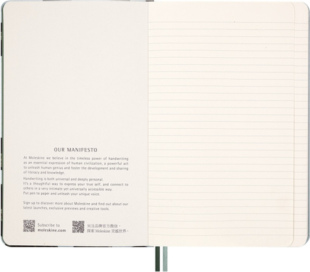 Notes MOLESKINE Snake Leaves 2025, L, 13x21cm, w linie