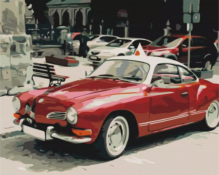 Malowanie po numerach BRUSHME, 40x50 cm, retro na drogach miasta, 1 szt., w pudełku