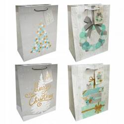 Torby prezentowe INCOOD choinka, wianek, prezenty, 18x23cm