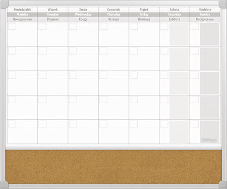 Planer miesięczny z panelem korkowym TPC01/C65