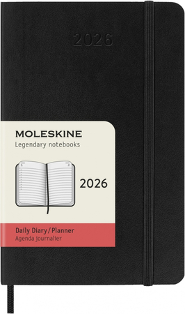 Kalendarz dzienny MOLESKINE 2026, 12M, P, miękka oprawa, 9x14cm, czarny