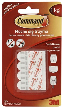 Paski wymienne do haczyków wielokrotnego użytku COMMAND™ (17024 PL), 12 szt.
