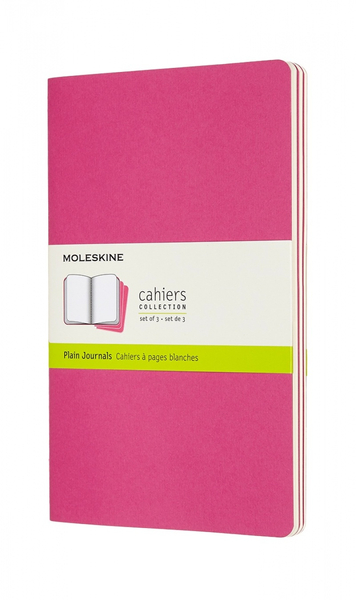 Zestaw 3 zeszytów MOLESKINE Cahier Journals, L, 13x21cm, gładki, 80 stron, kinetic pink