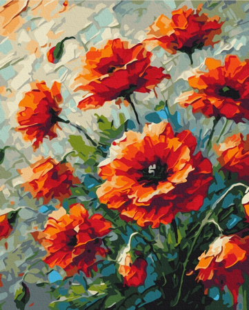 Malowanie po numerach BRUSHME, 40x50 cm, maki, 1 szt., w pudełku