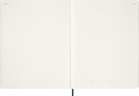 Kalendarz tygodniowy vertykalny MOLESKINE 2026, 15M, XXL, miękka oprawa, 23,5x28cm, sapphire blue