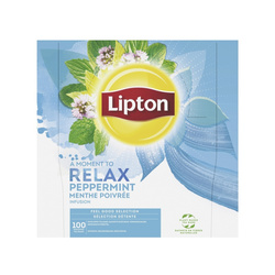 Herbata LIPTON Feel Good Selection, Relax, mięta, 100 kopert