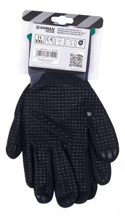Rękawice DONAU SAFETY Flex-Dotted, kat. II, rozm. 11, szare