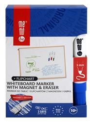Marker do tablic suchościeralnych i flipchartów z magnesem i gąbką MemoBe MM351 końcówka okrągła niebieski