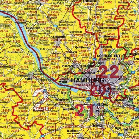 Mapa Niemiec kodowa na korku do wpinania - 94x127 cm