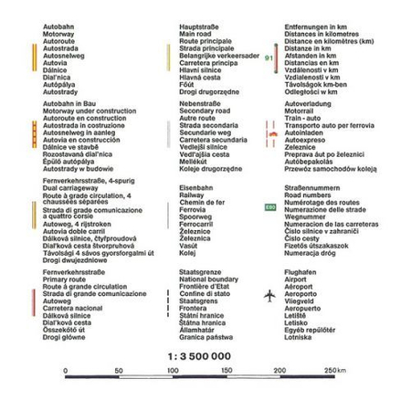 Mapa magnetyczna Europy - drogowa