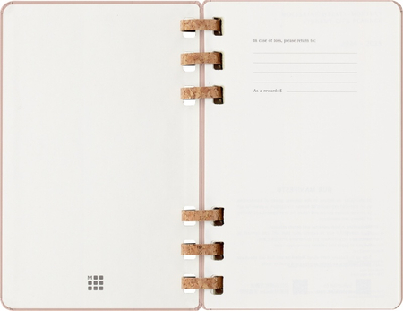 Kalendarz tygodniowy/miesięczny na spirali MOLESKINE 2026, 12M, L, twarda oprawa, 13x21cm, crush almond