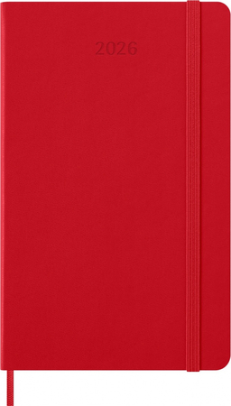 Kalendarz tygodniowy MOLESKINE 2026, 12M, L, twarda oprawa, 13x21cm, scarlet red