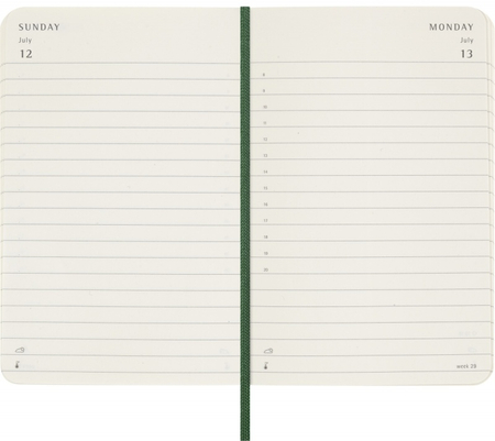 Kalendarz dzienny MOLESKINE 2026, 12M, P, miękka oprawa, 9x14cm, myrtle green