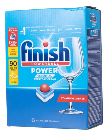 Tabletki do zmywarki FINISH Power Essential, 90szt+2gratis, lemon