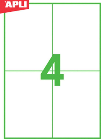 Etykiety ekologiczne APLI, 105x148mm, prostokątne, białe