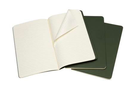 Zestaw 3 zeszytów MOLESKINE Cahier, L, 13x21cm, w linie, 80 stron, myrtle green