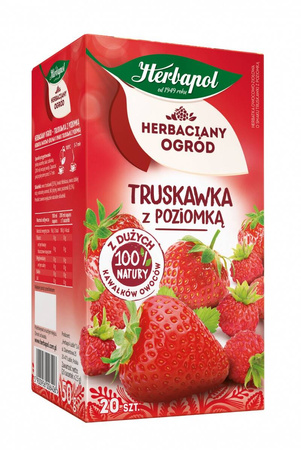 Herbata HERBAPOL Herbaciany Ogród, 20 torebek, truskawka z poziomką