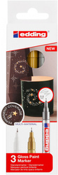 Marker olejowy błyszczący e-780 EDDING, 0,8mm, 3 szt., mix kolorów metalicznych