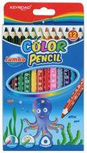 Kredki ołówkowe KEYROAD Jumbo, trójkątne, 12szt., mix kolorów