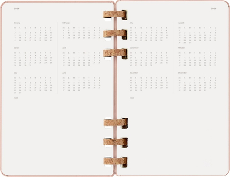 Kalendarz tygodniowy/miesięczny na spirali MOLESKINE 2026, 12M, L, twarda oprawa, 13x21cm, crush almond
