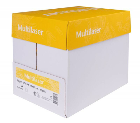 Papier ksero MULTILASER, A4, klasa C, 80gsm, 500ark. - 1 Paleta