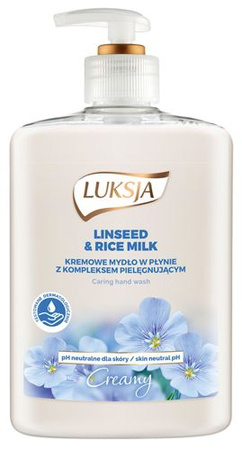 Mydło w płynie LUKSJA Creme, len i mleczko ryżowe, 500ml