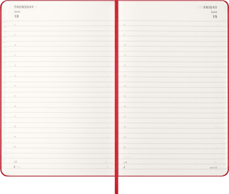 Kalendarz dzienny MOLESKINE 2026, 12M, L, twarda oprawa, 13x21cm, scarlet red