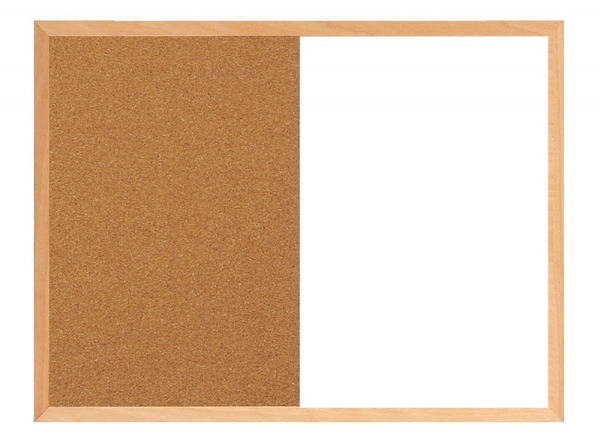 Tablica suchościeralno - korkowa, OFFICE PRODUCTS Combo, 60x40 cm, w ramie drewnianej