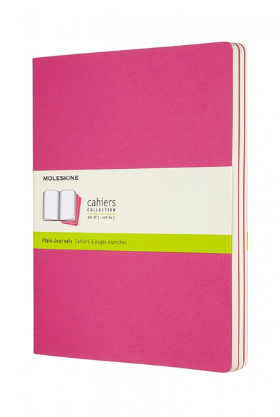 Zestaw 3 zeszytów MOLESKINE Cahier, XL, 19x25cm, gładki, 120 stron, kinetic pink