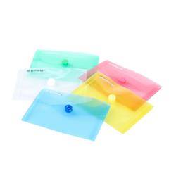 Teczka kopertowa, PP, A7, 85 x 120 x 8 mm, 0,18MIC na zatrzask, display, mix