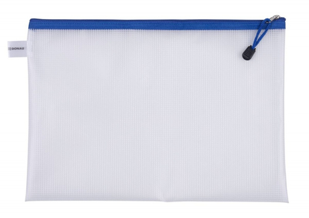 Torebka DONAU Zipper Bag, A4, 343x246 mm, EVA, z suwakiem, niebieska