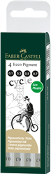 CIENKOPISY ECCO PIGMENT 4 SZT. ETUI (0,1 : 0,3 : 0,5 : 0,7MM ) CZARNE FABER-CASTELL