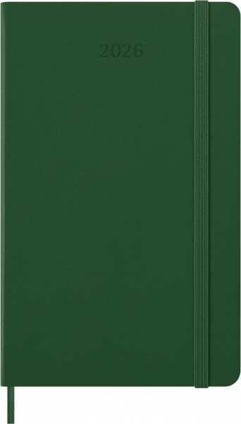 Kalendarz tygodniowy MOLESKINE 2026, 12M, L, twarda oprawa, 13x21cm, myrtle green