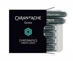 Naboje CARAN D'ACHE Chromatics Vibrant Green, 6szt., ciemonozielone