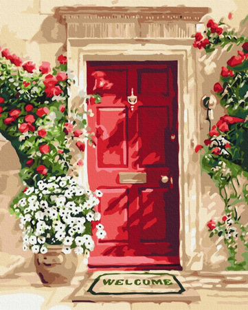 Malowanie po numerach BRUSHME, 40x50 cm, drzwi kwiatowe, 1 szt., w pudełku