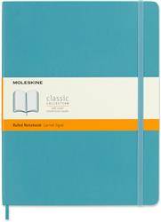 Notes MOLESKINE XL (19x25 cm) w linie, miękka oprawa, reef blue, 192 strony, niebieski