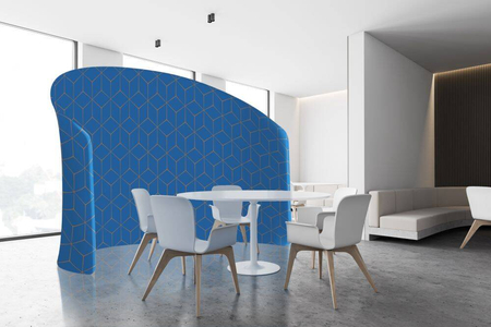 Textile Room Divider Moon Hexagon Grey