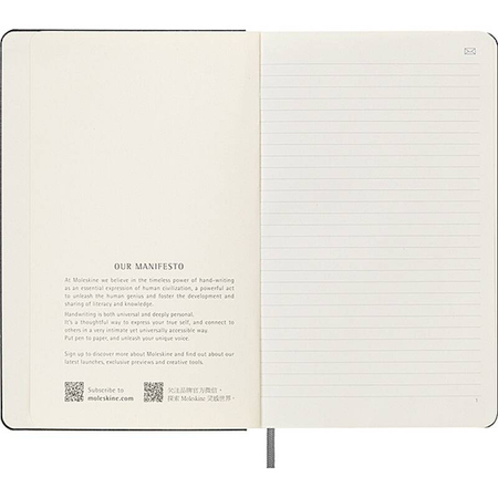 Notatnik MOLESKINE L (13x21 cm), Smart, w linie, twarda oprawa, czarny