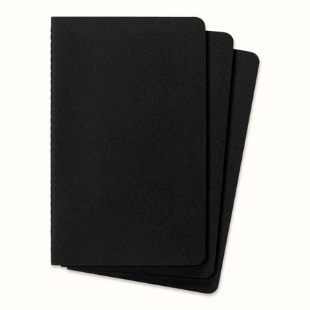 Zestaw 3 Zeszytów MOLESKINE Cahier Journals L (13x21cm) w linie, 80 stron, czarny