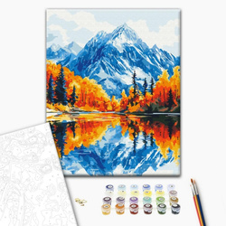 Malowanie po numerach BRUSHME, 40x50 cm, jesień w górach, 1 szt., w pudełku