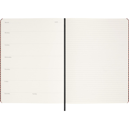 Zestaw kolekcjonerski MOLESKINE Shine, teczka + pióro wieczne Kaweco + niedatowany planer, metaliczny czerwony