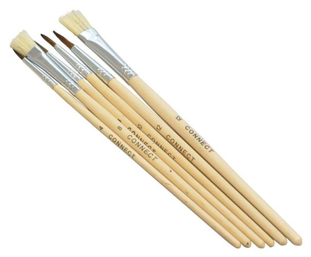 Pędzelki Q-CONNECT, w kartoniku, 6szt.