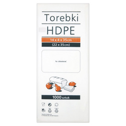 Torebki spożywcze HDPE, 14x4x35cm, 1000 szt., transparentne