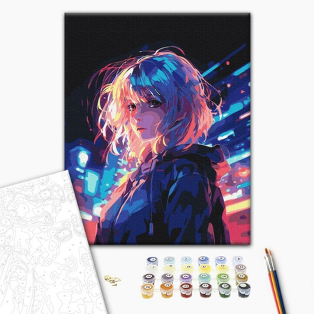 Malowanie po numerach BRUSHME, 40x50 cm, Cyberpunk, 1 szt., w pudełku