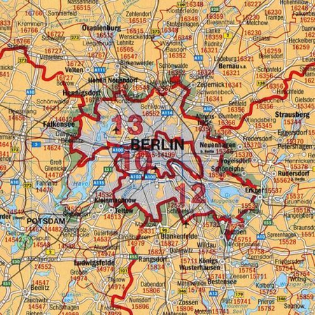 Mapa Niemiec kodowa na korku do wpinania - 94x127 cm