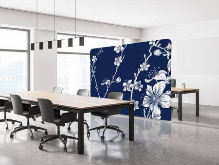 Textil Raumteiler 200-150 Doppel Abstrakte Japanische Kirschblüte Braun